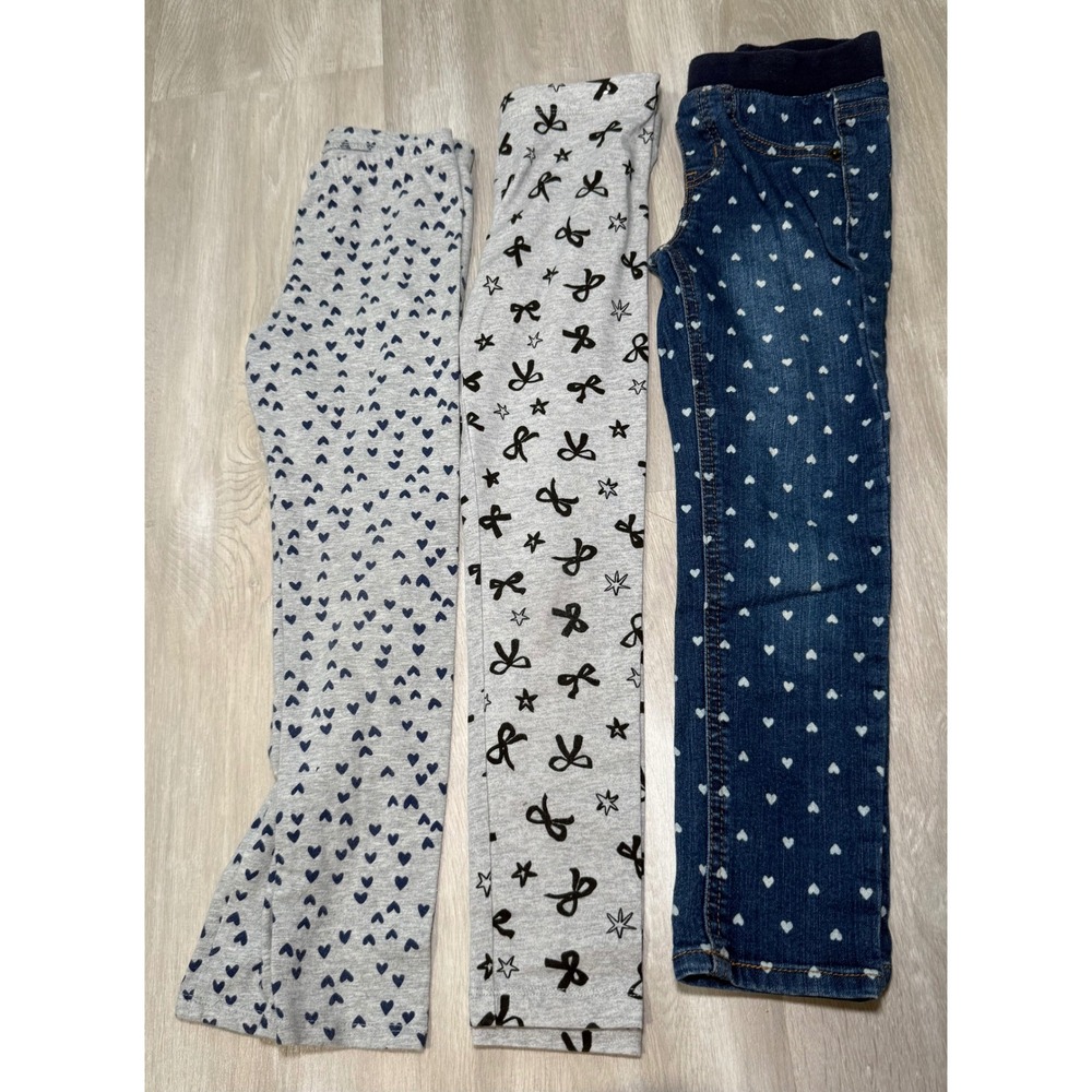 Cat Jack Girls 3 Piece Legging Set Hearts Stars Bows Size 5T‎